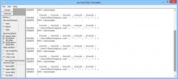Free SQL Formatter screenshot
