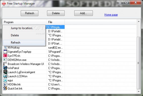 Free Startup Manager screenshot