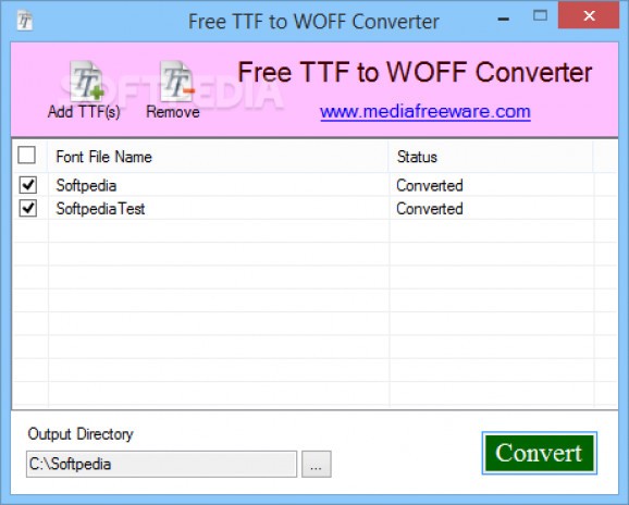 Free TTF to WOFF Converter screenshot