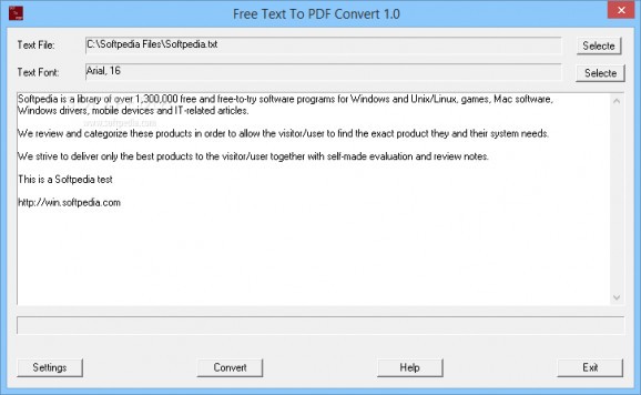 Free Text to PDF Convert screenshot