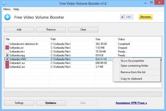 Free Video Volume Booster screenshot
