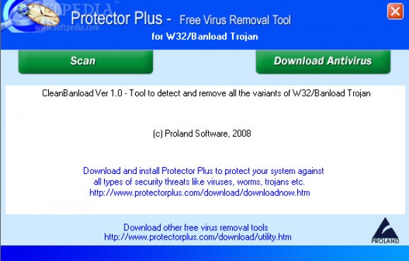 Free Virus Removal Tool for W32/Banload Trojan screenshot