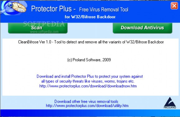 Free Virus Removal Tool for W32/Bifrose Backdoor screenshot