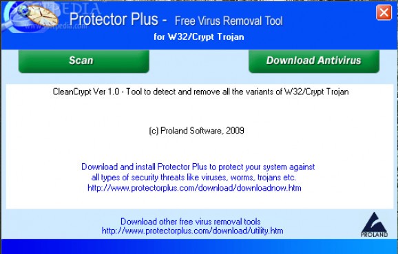 Free Virus Removal Tool for W32/Crypt Trojan screenshot