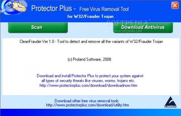 Free Virus Removal Tool for W32/Frauder Trojan screenshot