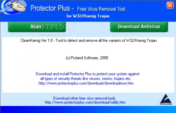 Free Virus Removal Tool for W32/Harnig Trojan screenshot