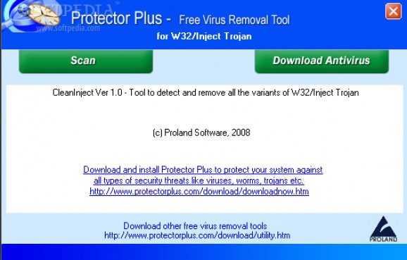 Free Virus Removal Tool for W32/Inject Trojan screenshot