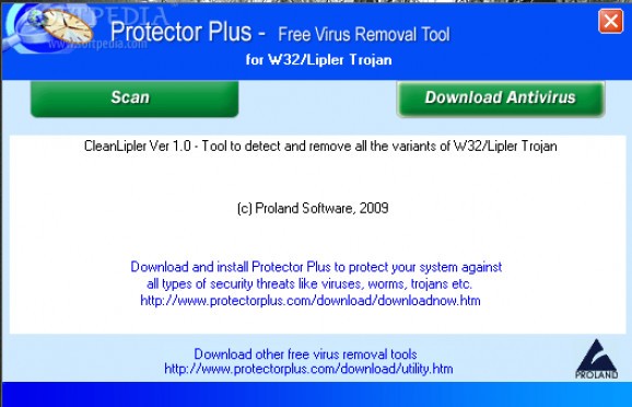 Free Virus Removal Tool for W32/Lipler Trojan screenshot
