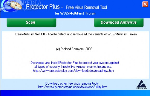 Free Virus Removal Tool for W32/MultiFirst Trojan screenshot