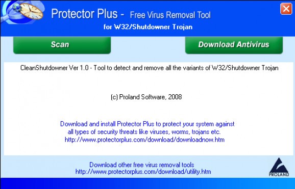 Free Virus Removal Tool for W32/Shutdowner Trojan screenshot