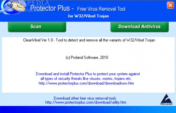 Free Virus Removal Tool for W32/Vilsel Trojan screenshot