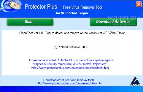 Free Virus Removal Tool for W32/Zbot Trojan screenshot
