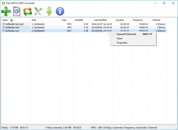 Free WAV MP3 Converter screenshot