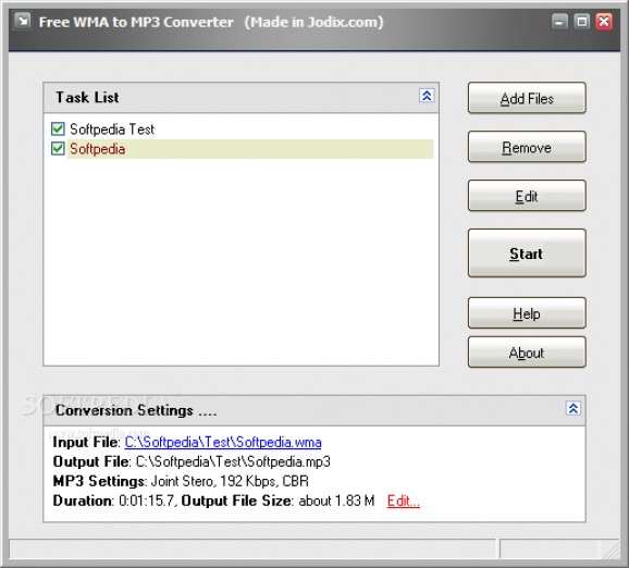 Free WMA to MP3 Converter screenshot