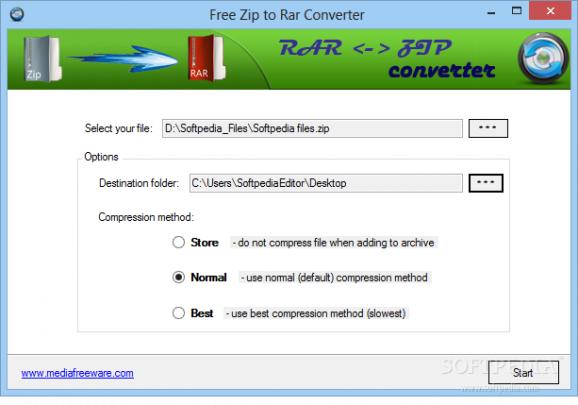 Free Zip to Rar Converter screenshot