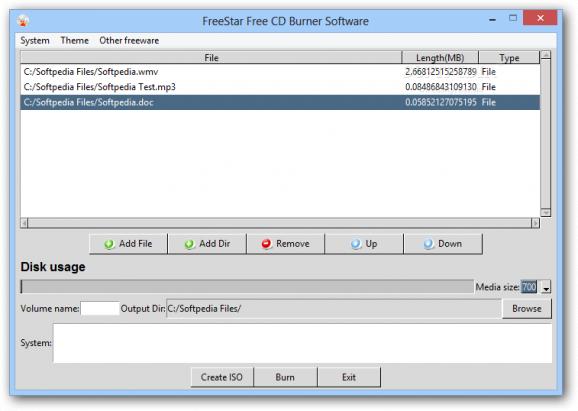 FreeStar CD Burner Software screenshot
