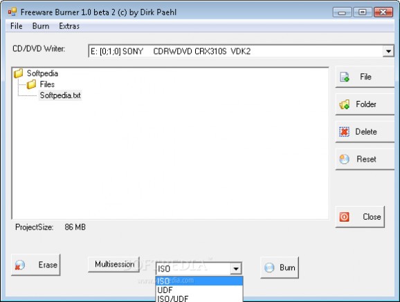 Freeware Burner screenshot