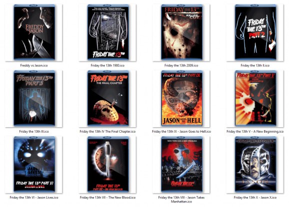 Friday the 13th Movie Folder Icons screenshot