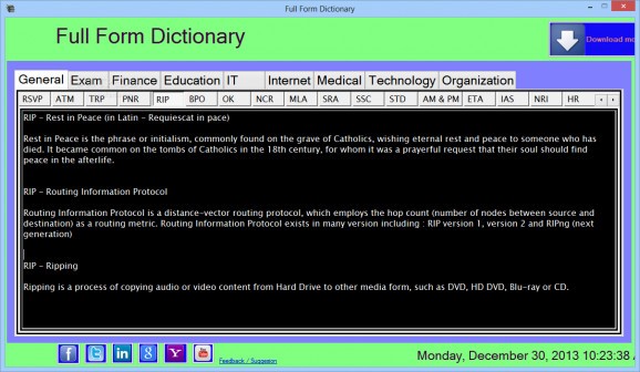 Full Form Dictionary screenshot