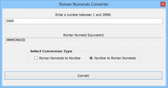 Roman Numerals Converter screenshot