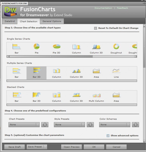 FusionCharts for Dreamweaver screenshot