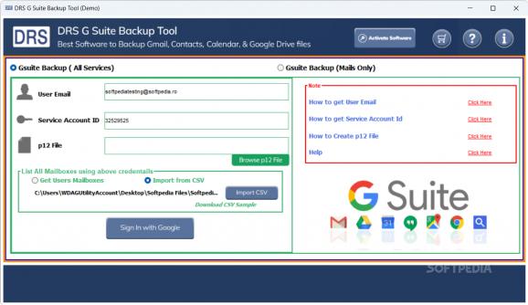 G Suite Backup Tool screenshot