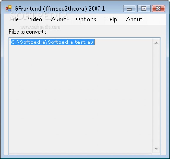 GFrontEnd for ffmpeg2theora screenshot