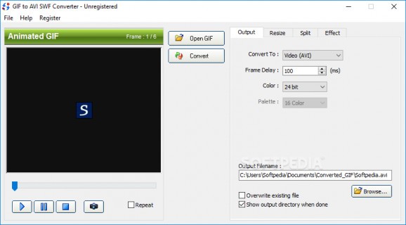 GIF to AVI SWF Converter screenshot