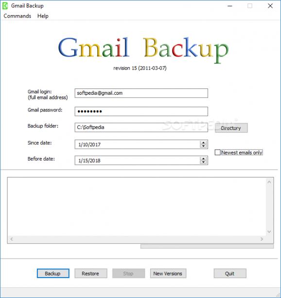 GMail Backup screenshot