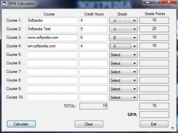 GPA Calculator screenshot