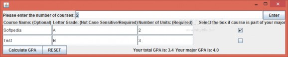 GPA and Major GPA Calculator screenshot