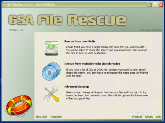 GSA File Rescue screenshot