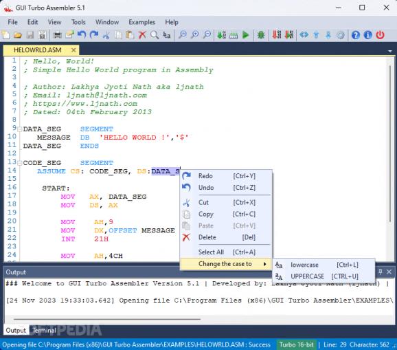 GUI Turbo Assembler screenshot