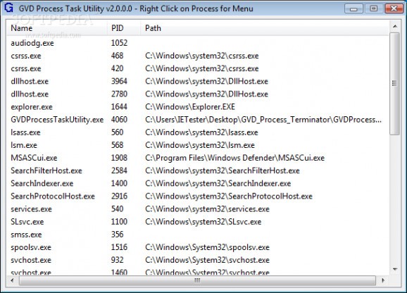 GVD Process Task Utility screenshot
