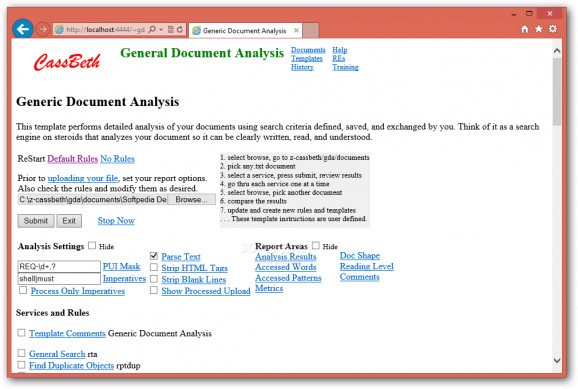General Document Analysis screenshot