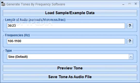 Generate Tones By Frequency Software screenshot