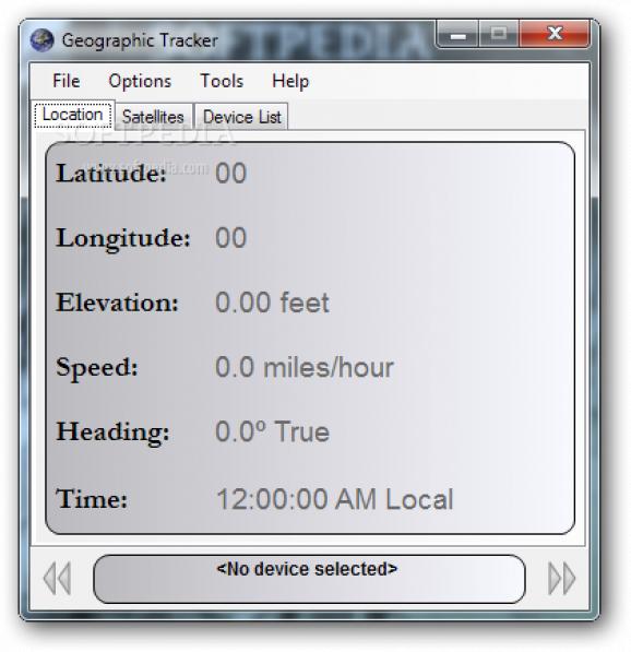 Geographic Tracker screenshot