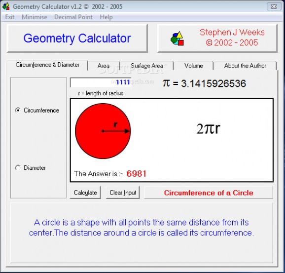 Geometry Calculator screenshot