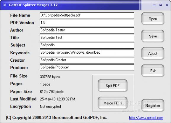GetPDF Splitter Merger screenshot