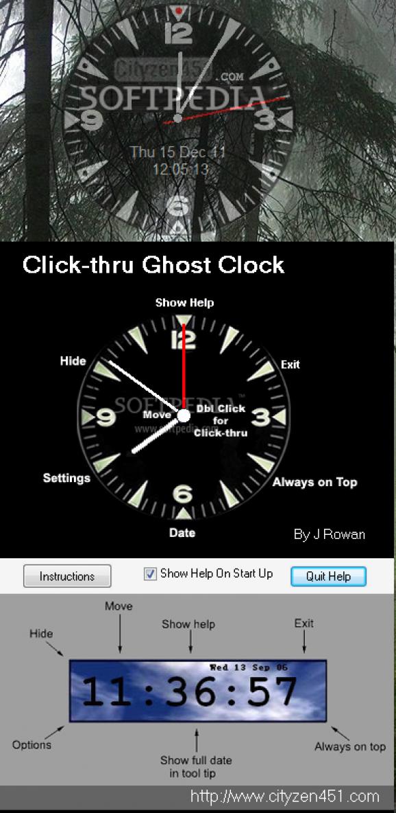 Click-thru Ghost Clock screenshot