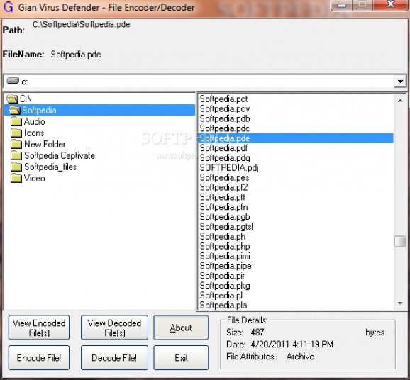 Gian Virus Defender - File Encoder/Decoder screenshot