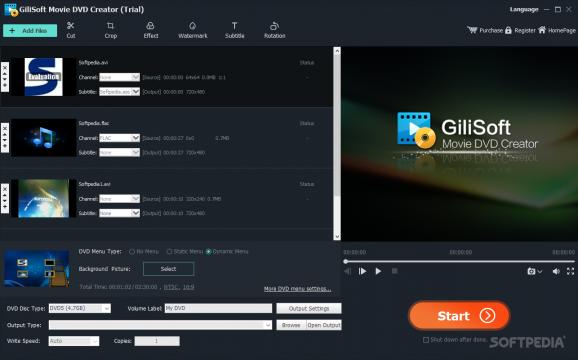 GiliSoft Movie DVD Creator screenshot