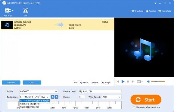 Gilisoft MP3 CD Maker screenshot