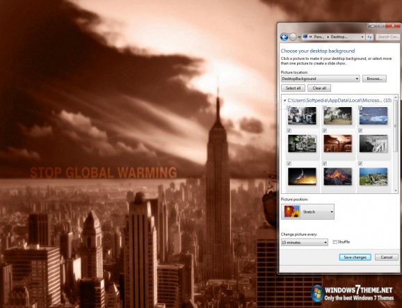 Global Warming Windows 7 Theme screenshot
