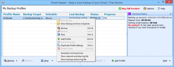 Gmail Keeper screenshot