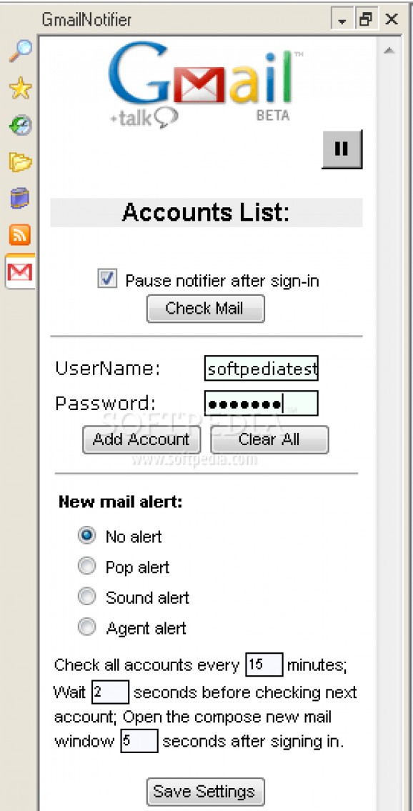 Gmail Notifier Maxthon Plugin screenshot