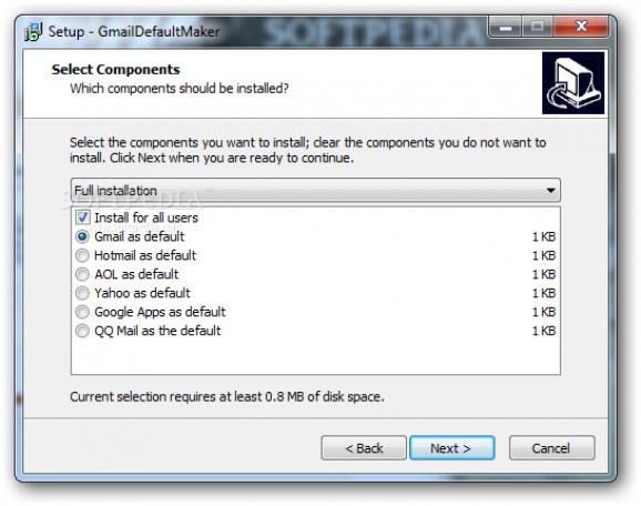 GmailDefaultMaker screenshot