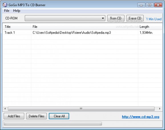 GoGo MP3 to CD Burner screenshot