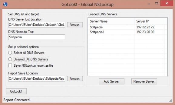 GoLook! - Global NSLookup screenshot
