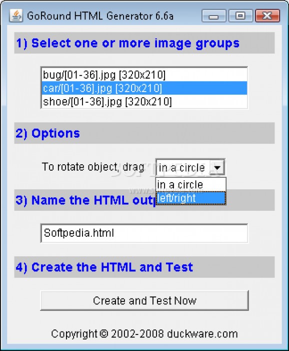 GoRound HTML Generator screenshot